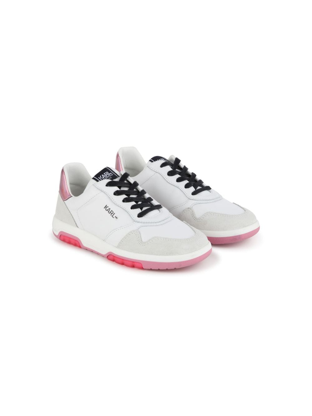 Karl Lagerfeld Kids panelled lace-up sneakers - White von Karl Lagerfeld Kids