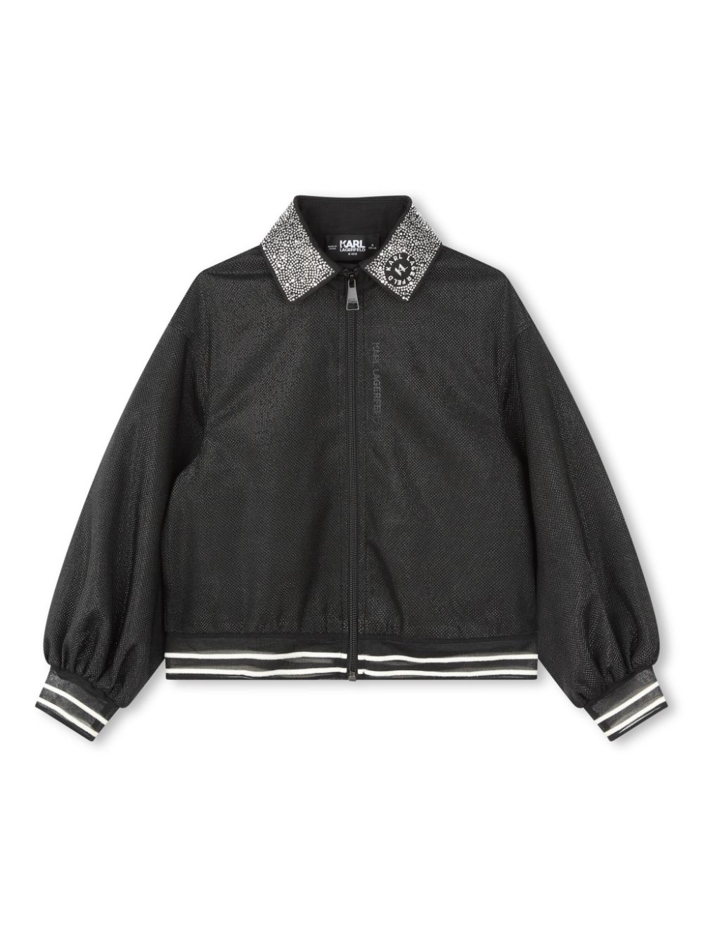 Karl Lagerfeld Kids rhinestone-embellished bomber jacket - Black von Karl Lagerfeld Kids