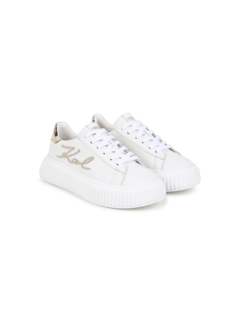 Karl Lagerfeld Kids rhinestone embellishment trainers - White von Karl Lagerfeld Kids