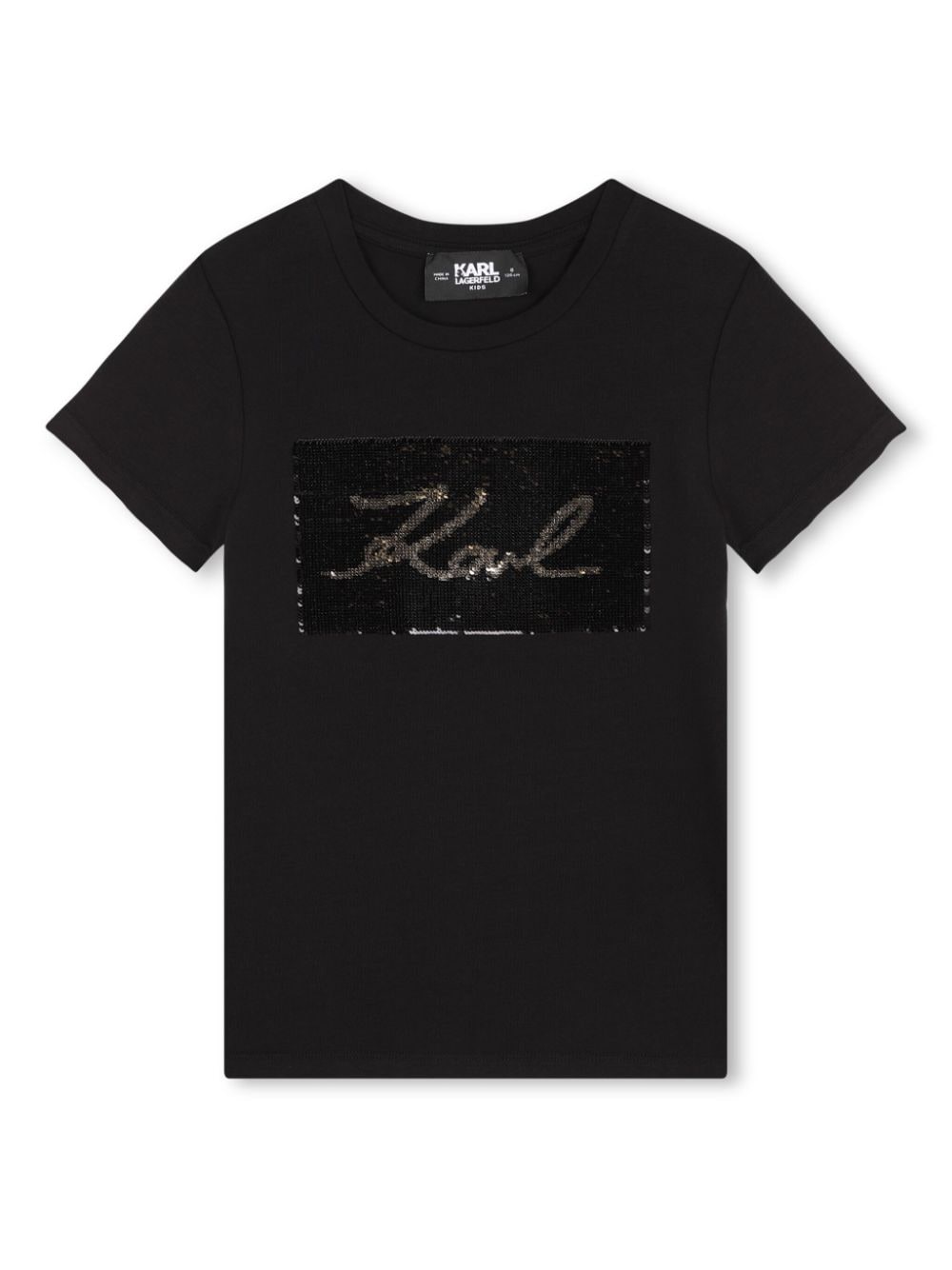 Karl Lagerfeld Kids sequin-embellished crew-neck T-shirt - Black von Karl Lagerfeld Kids