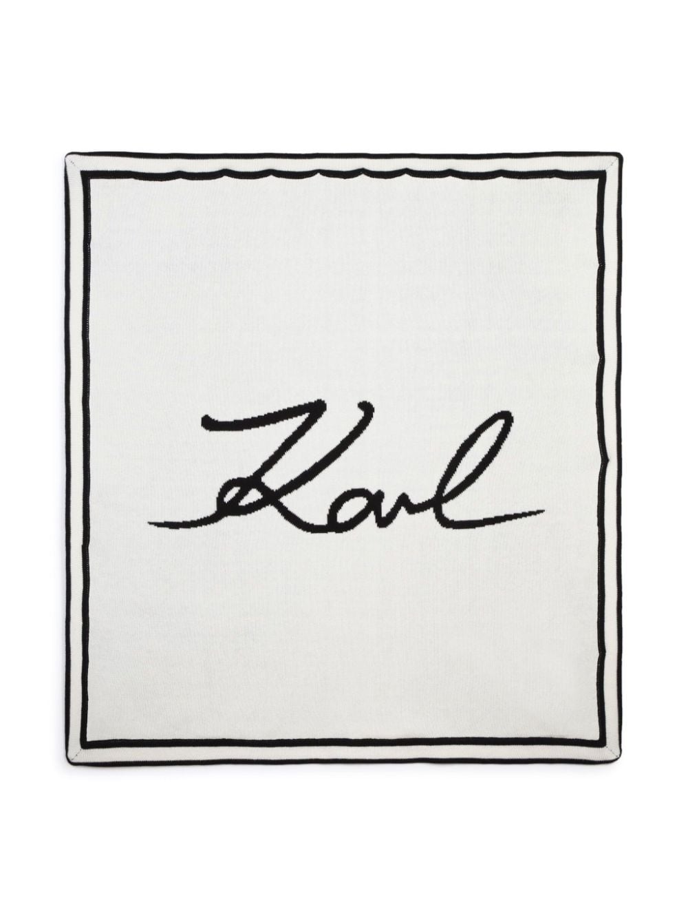 Karl Lagerfeld Kids signature cotton-cashmere blend blanket - White von Karl Lagerfeld Kids