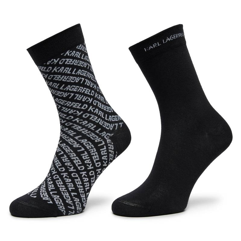 2er-Set hohe Damensocken KARL LAGERFELD 246W6002 Schwarz von Karl Lagerfeld