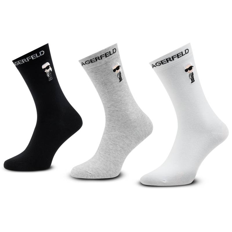 3er-Set hohe Damensocken KARL LAGERFELD 230W6001 Bunt von Karl Lagerfeld