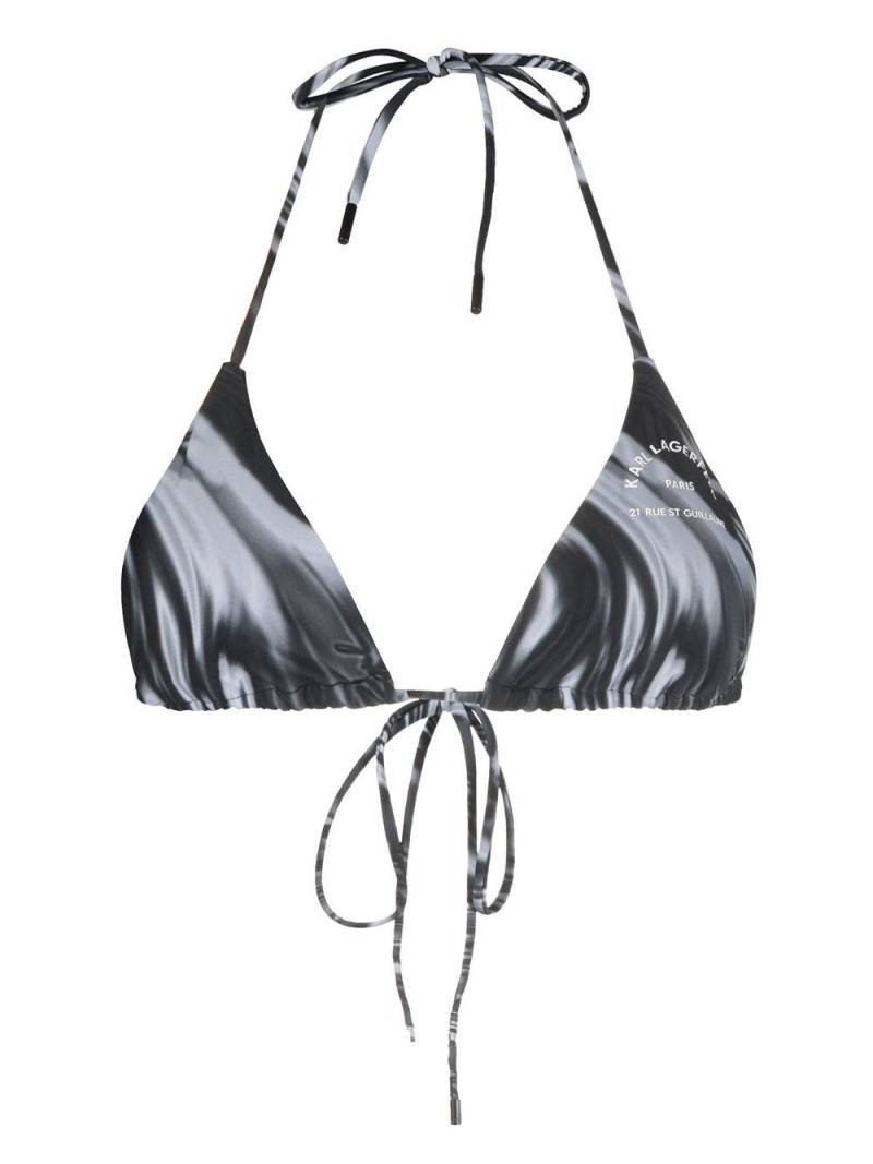 Karl Lagerfeld Rue St-Guillaume wraparound bikini top - Black von Karl Lagerfeld