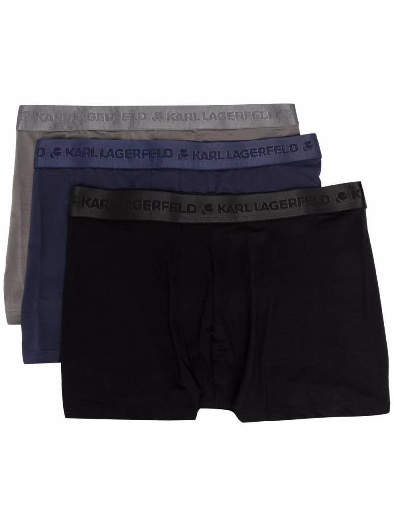 Karl Lagerfeld 3 pack logo-waist boxers - Blue von Karl Lagerfeld