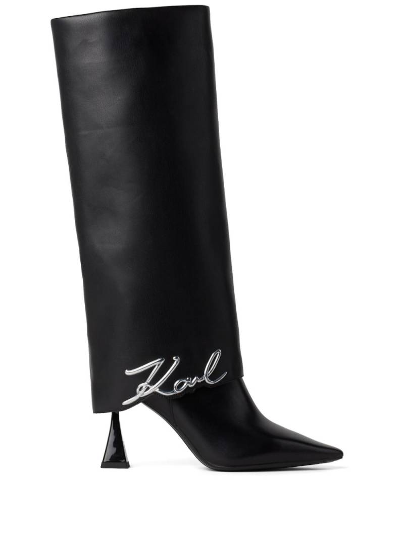 Karl Lagerfeld 90mm Debut fold-down boots - Black von Karl Lagerfeld