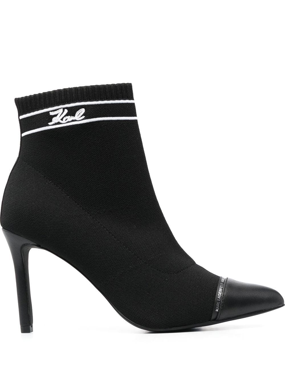 Karl Lagerfeld 95mm heeled pointed boots - Black von Karl Lagerfeld
