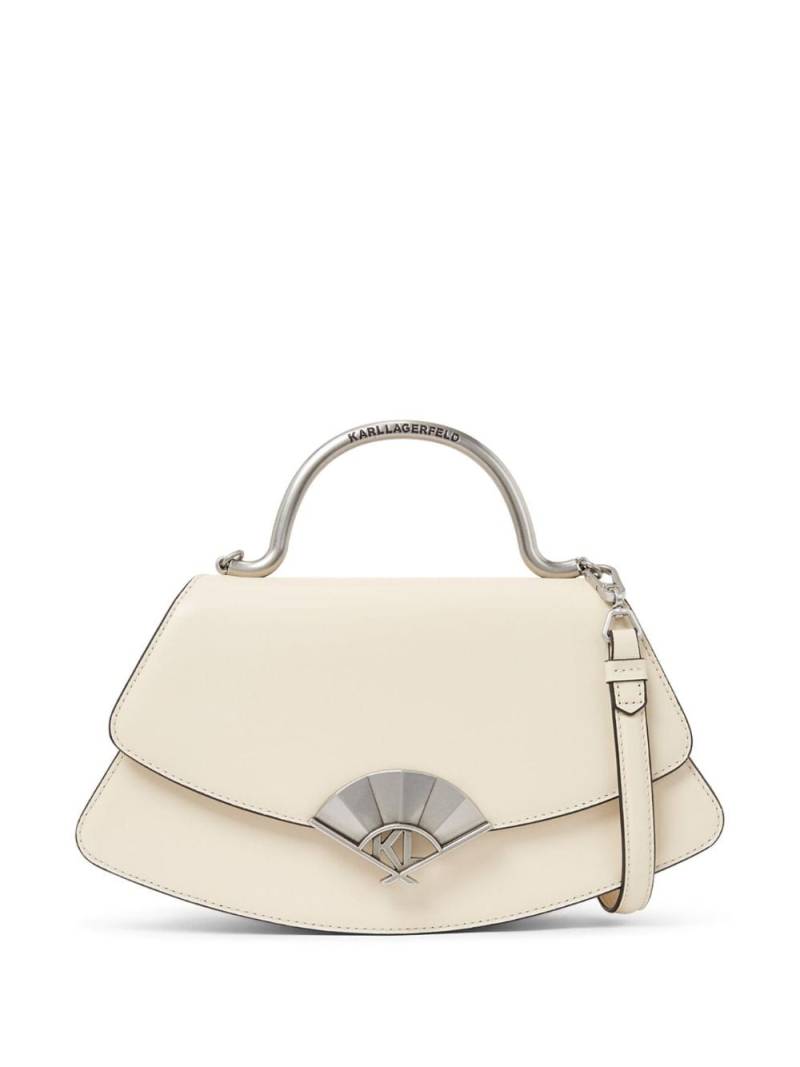 Karl Lagerfeld Archive Fan leather crossbody bag - Neutrals von Karl Lagerfeld