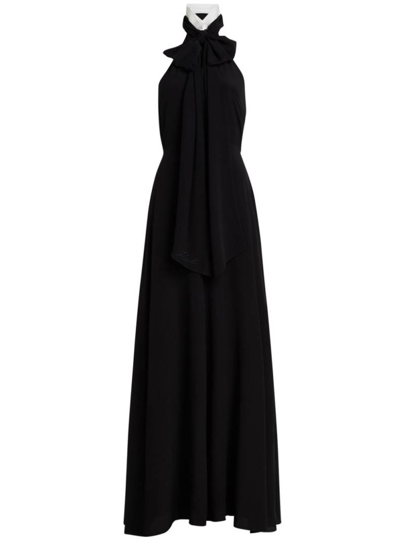 Karl Lagerfeld Archive bow-tie maxi dress - Black von Karl Lagerfeld