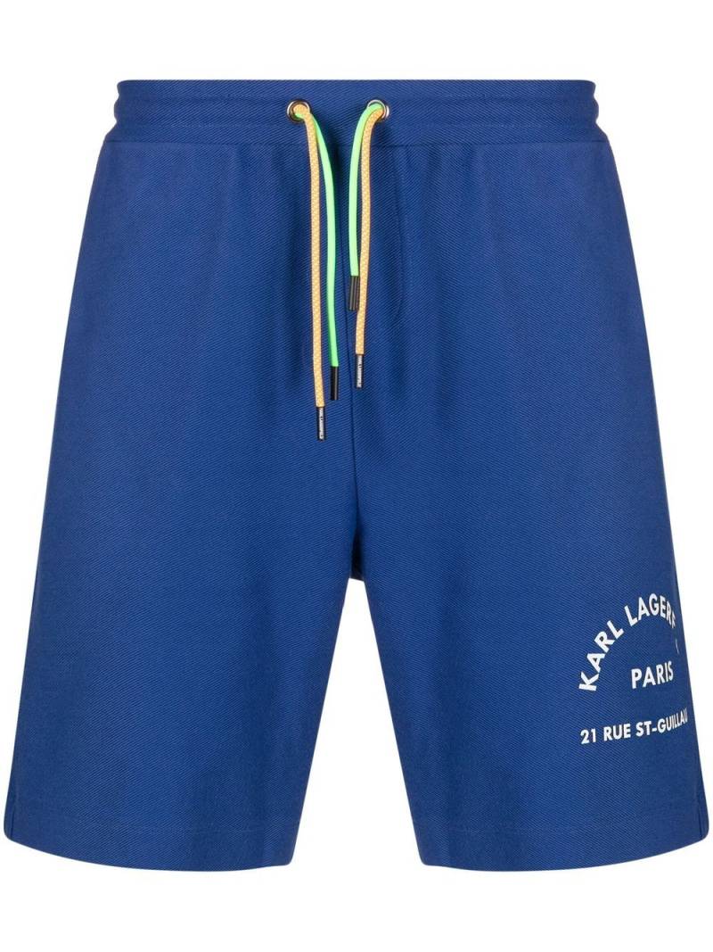 Karl Lagerfeld Athleisure logo-print shorts - Blue von Karl Lagerfeld