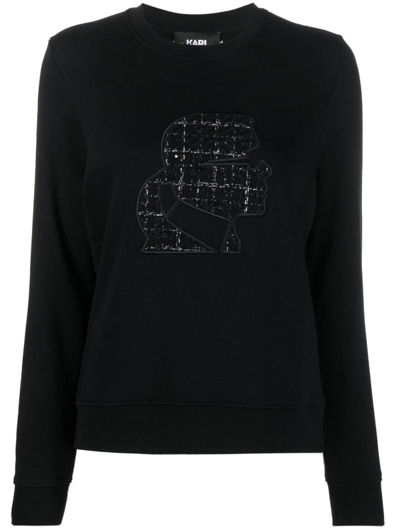 Karl Lagerfeld Bouclé Karl Profile crew-neck sweatshirt - Black von Karl Lagerfeld