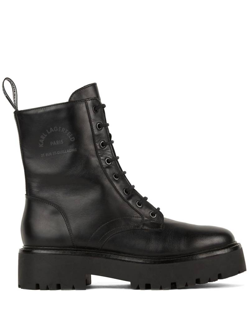 Karl Lagerfeld Burly Biker leather boots - Black von Karl Lagerfeld