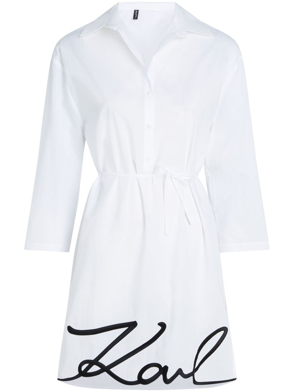 Karl Lagerfeld DNA Signature semi-sheer beach dress - White von Karl Lagerfeld