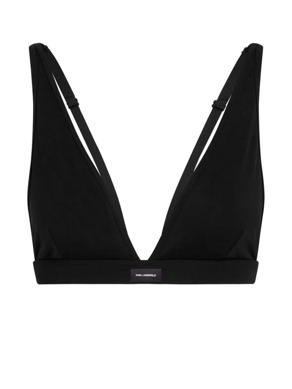 Karl Lagerfeld Essential-logo plunge bralette - Black von Karl Lagerfeld