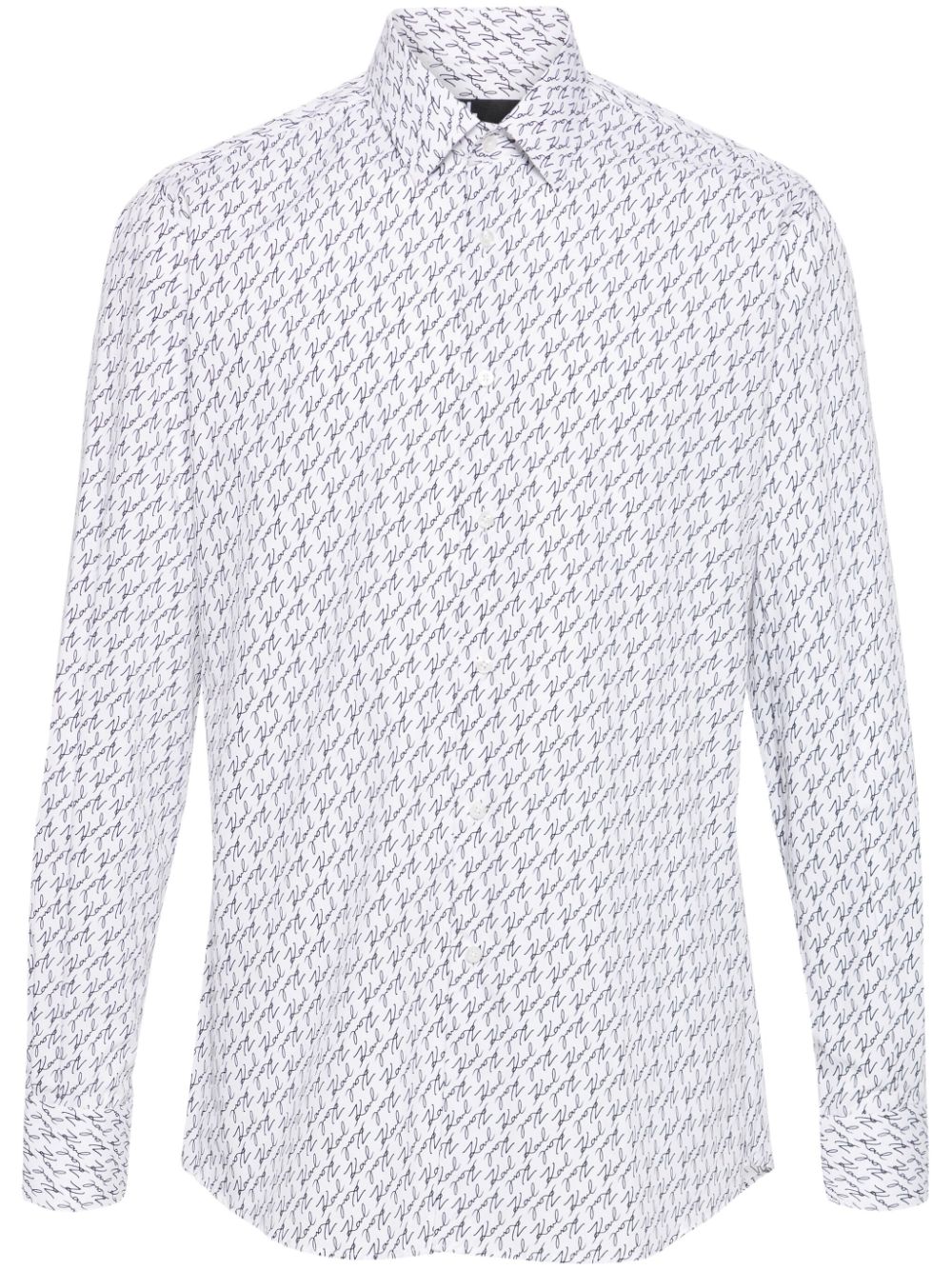 Karl Lagerfeld FF Karligraphy-print poplin shirt - White von Karl Lagerfeld