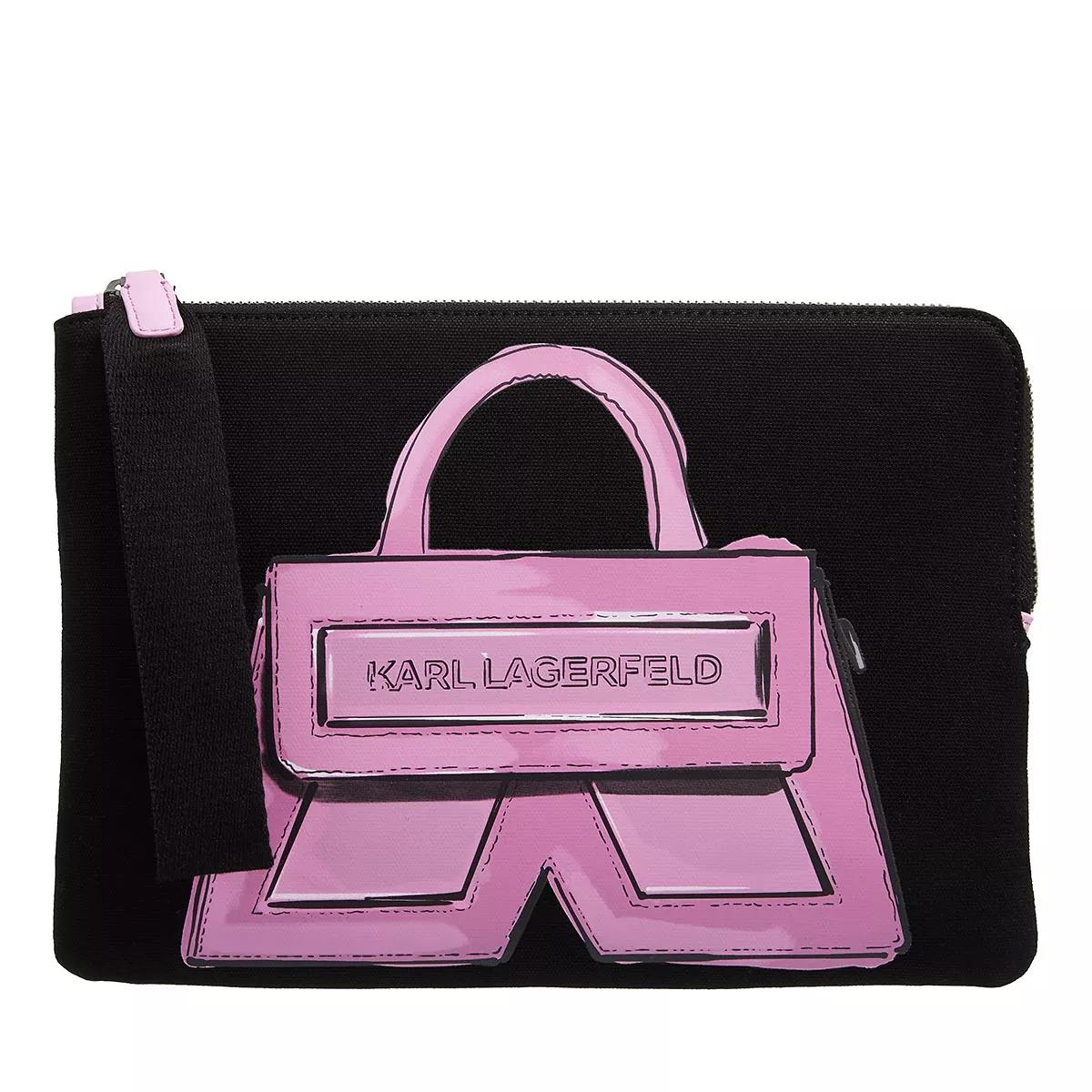 Karl Lagerfeld Handtasche - Icon K Canvas Pouch - Gr. unisize - in Schwarz - für Damen von Karl Lagerfeld