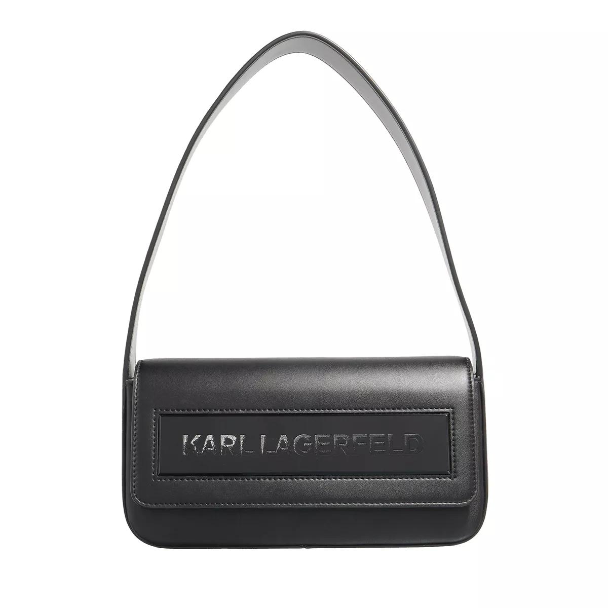 Karl Lagerfeld Handtasche - Icon K Md Flap Shb Leather - Gr. unisize - in Schwarz - für Damen von Karl Lagerfeld
