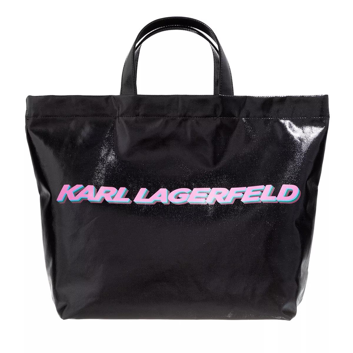 Karl Lagerfeld Handtasche - K/Futuristic Logo Coated Tote - Gr. unisize - in Schwarz - für Damen von Karl Lagerfeld