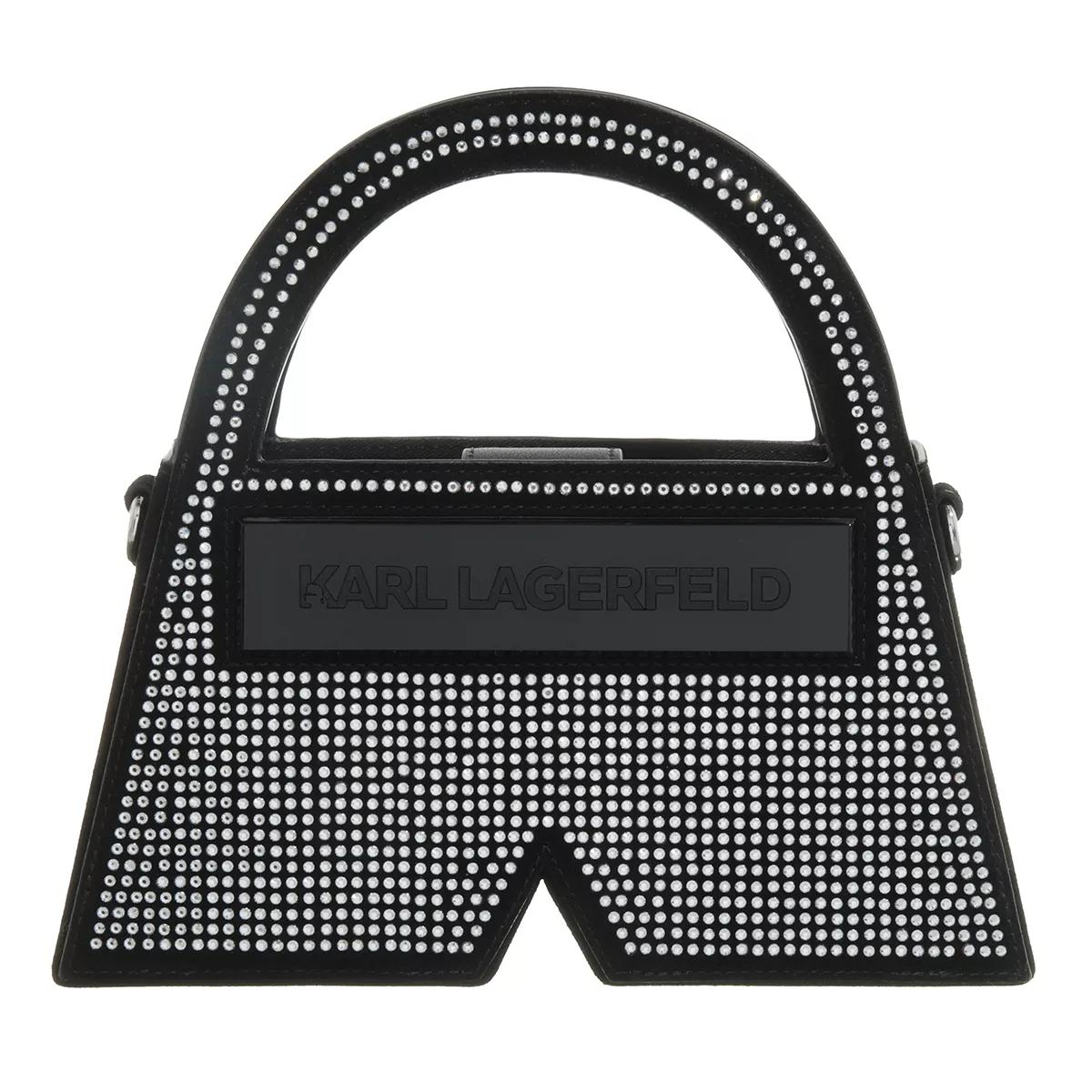 Karl Lagerfeld Handtasche - Icon K Sp Sm Tophandle Crystal - Gr. unisize - in Schwarz - für Damen von Karl Lagerfeld