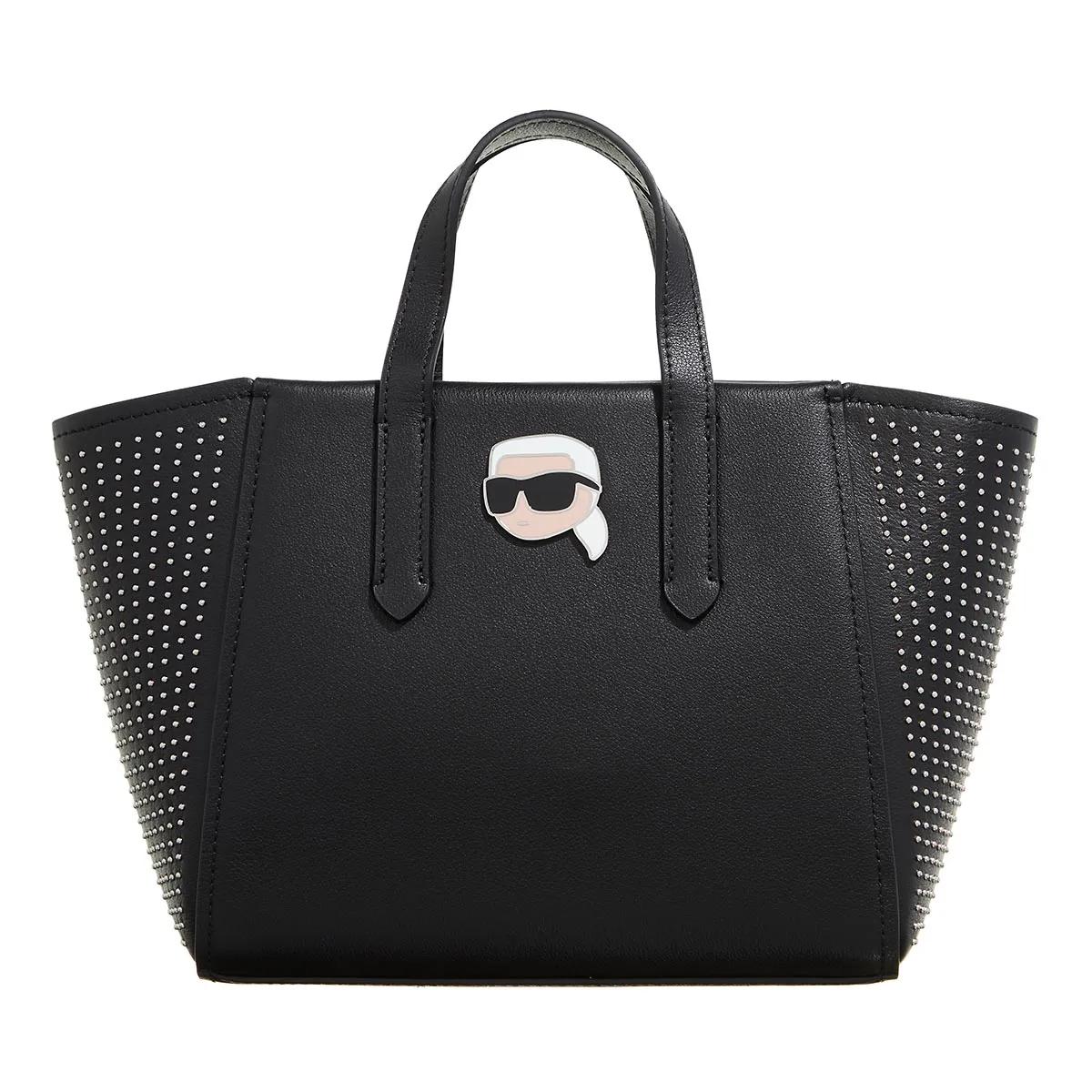 Karl Lagerfeld Handtasche - K/Ikonik 2.0 Leather S Tote St - Gr. unisize - in Schwarz - für Damen von Karl Lagerfeld