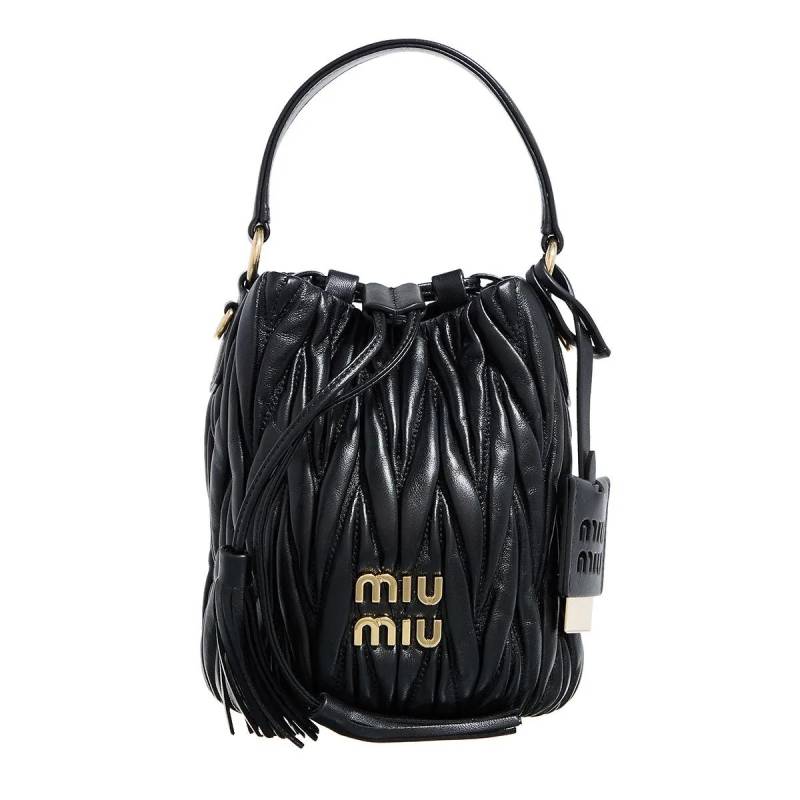 Miu Miu Schultertasche - Bucket With String Bag - Gr. unisize - in Schwarz - für Damen von Miu Miu