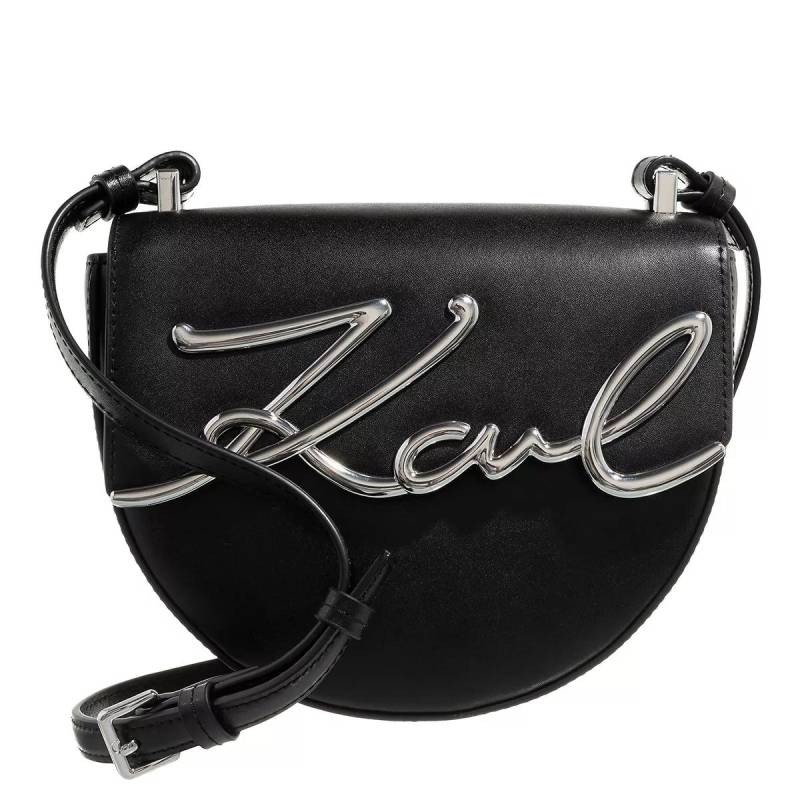 Karl Lagerfeld Henkeltasche - Signature Small Saddle Bag - Gr. unisize - in Schwarz - für Damen von Karl Lagerfeld