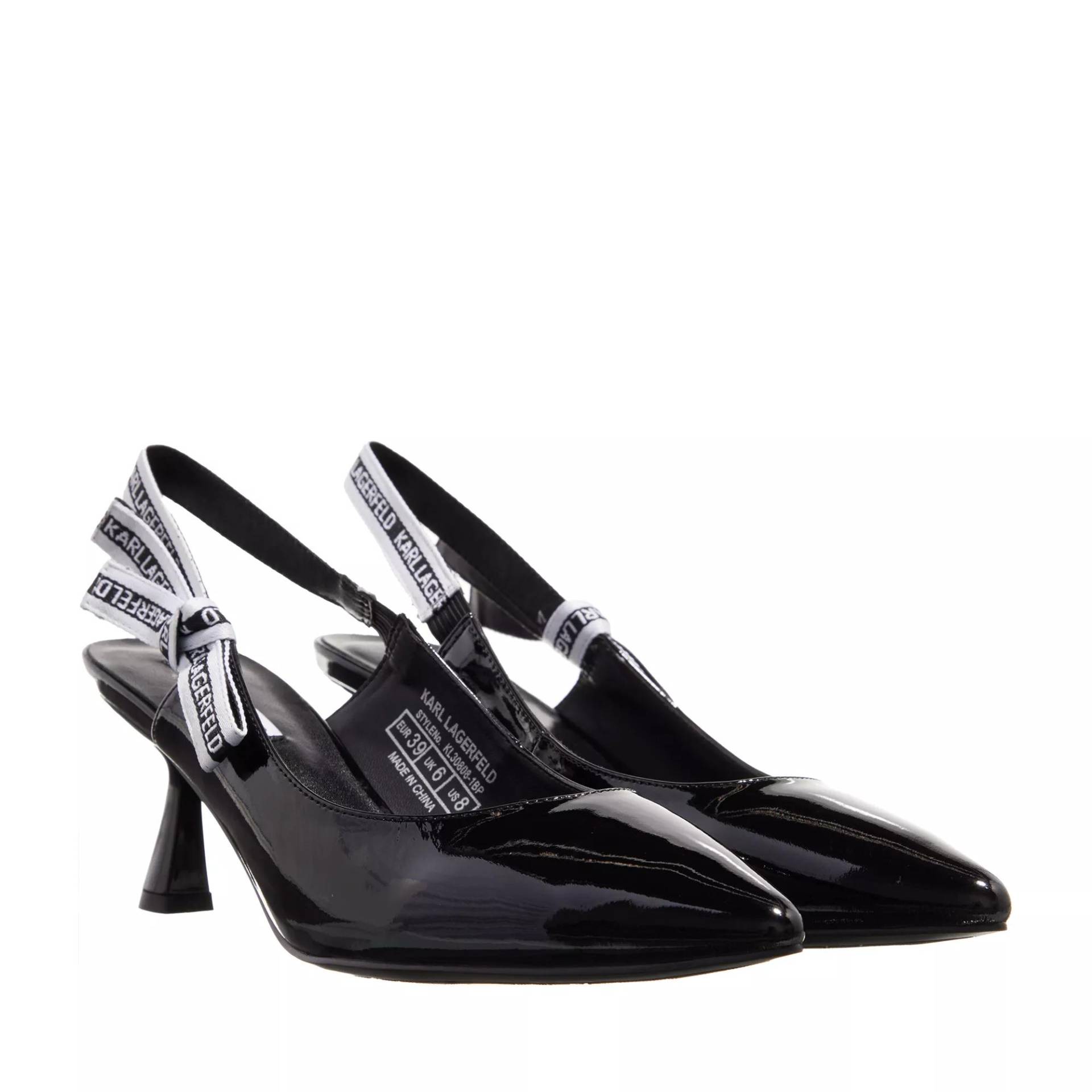 Karl Lagerfeld Hohe Schuhe - Panache Ribbon Sling - Gr. 37 (EU) - in Schwarz - für Damen von Karl Lagerfeld