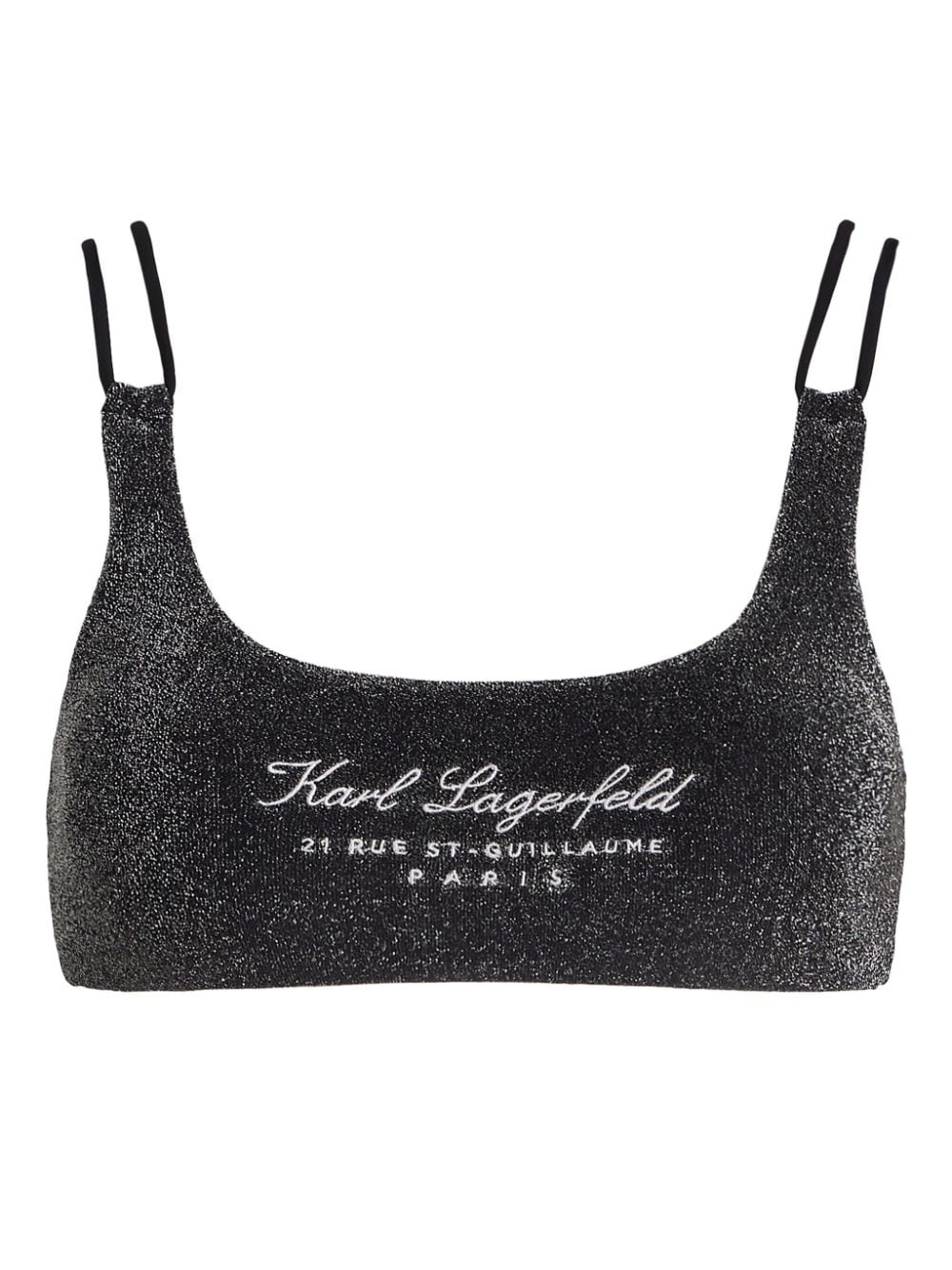 Karl Lagerfeld Hotel Karl Lurex bandeau bikini top - Black von Karl Lagerfeld