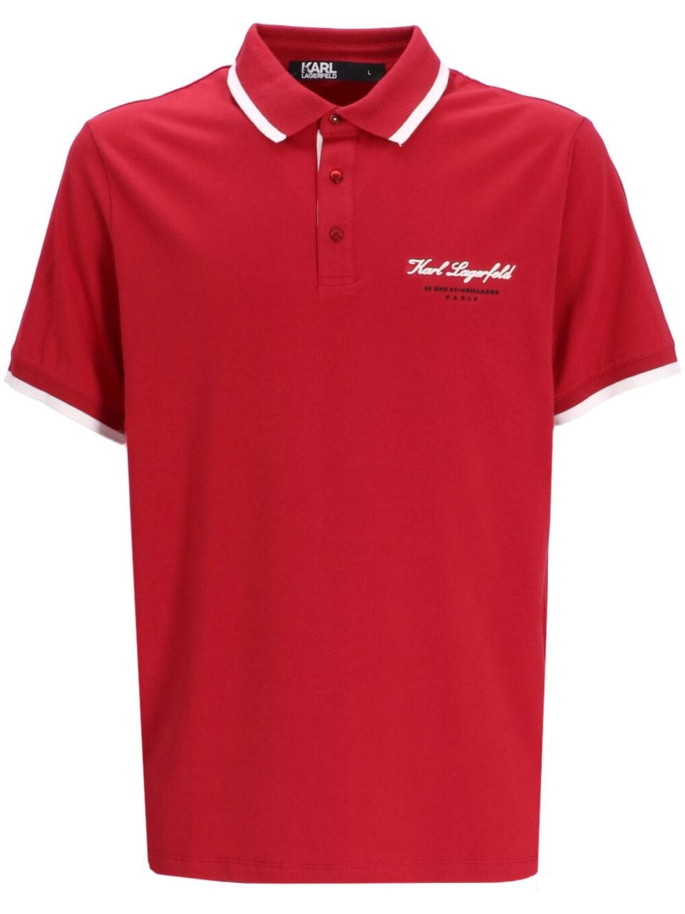 Karl Lagerfeld Hotel Karl logo-print polo shirt - Red von Karl Lagerfeld