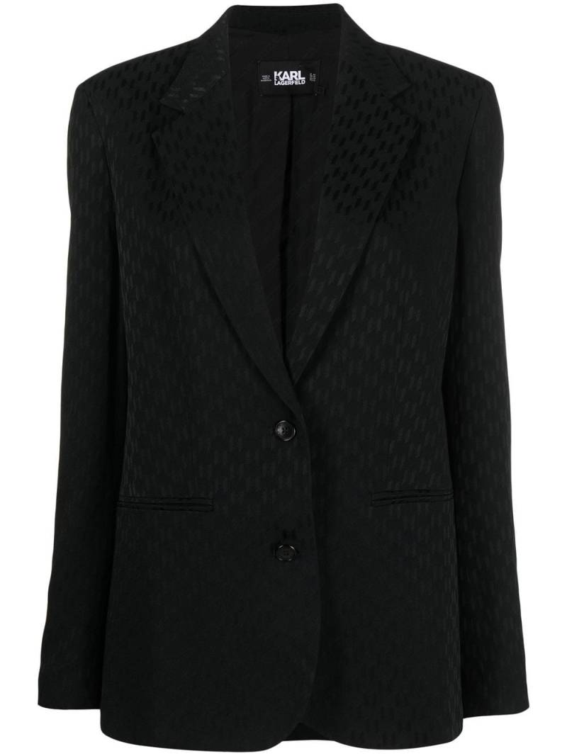 Karl Lagerfeld Hun' Pick monogram blazer - Black von Karl Lagerfeld