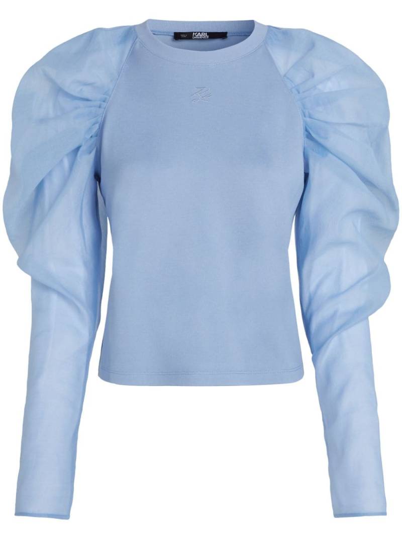 Karl Lagerfeld Hun Kim's Edit organza-sleeve top - Blue von Karl Lagerfeld