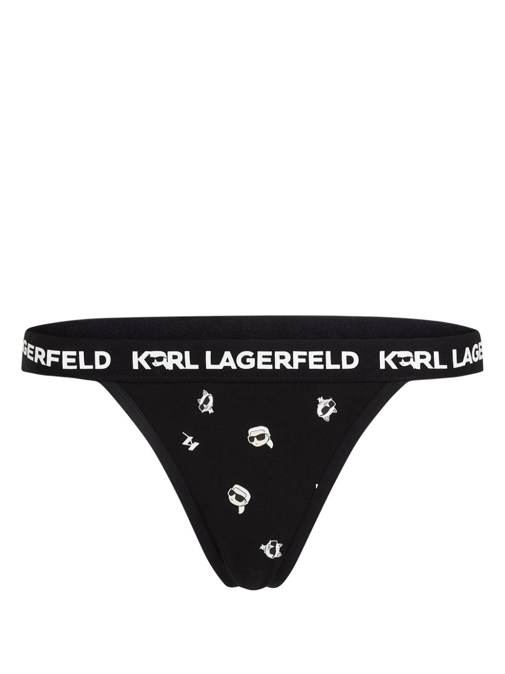 Karl Lagerfeld Ikon 2.0 logo-waistband thong - Black von Karl Lagerfeld