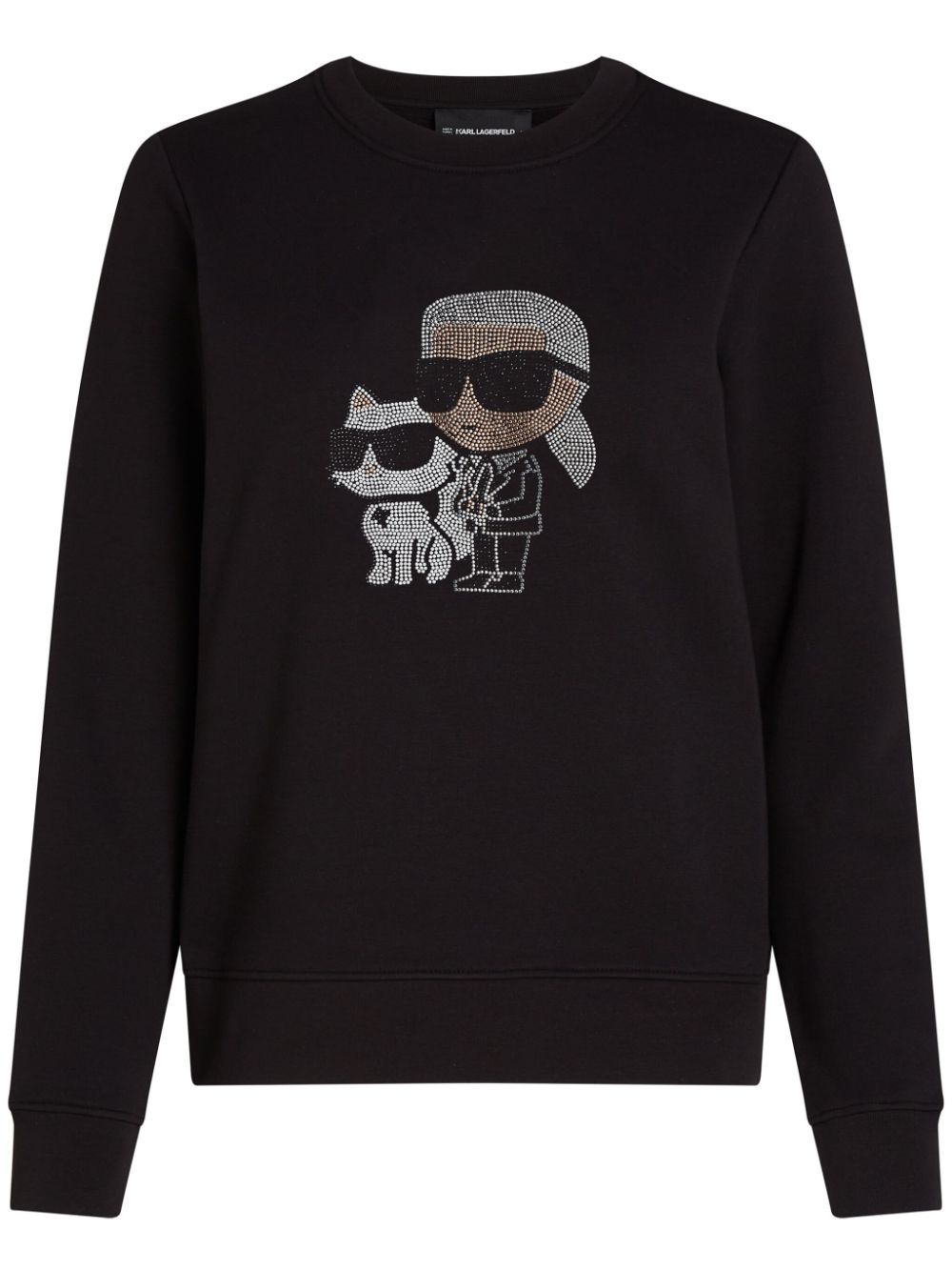 Karl Lagerfeld Ikon Choupette rhinestone sweatshirt - Black von Karl Lagerfeld