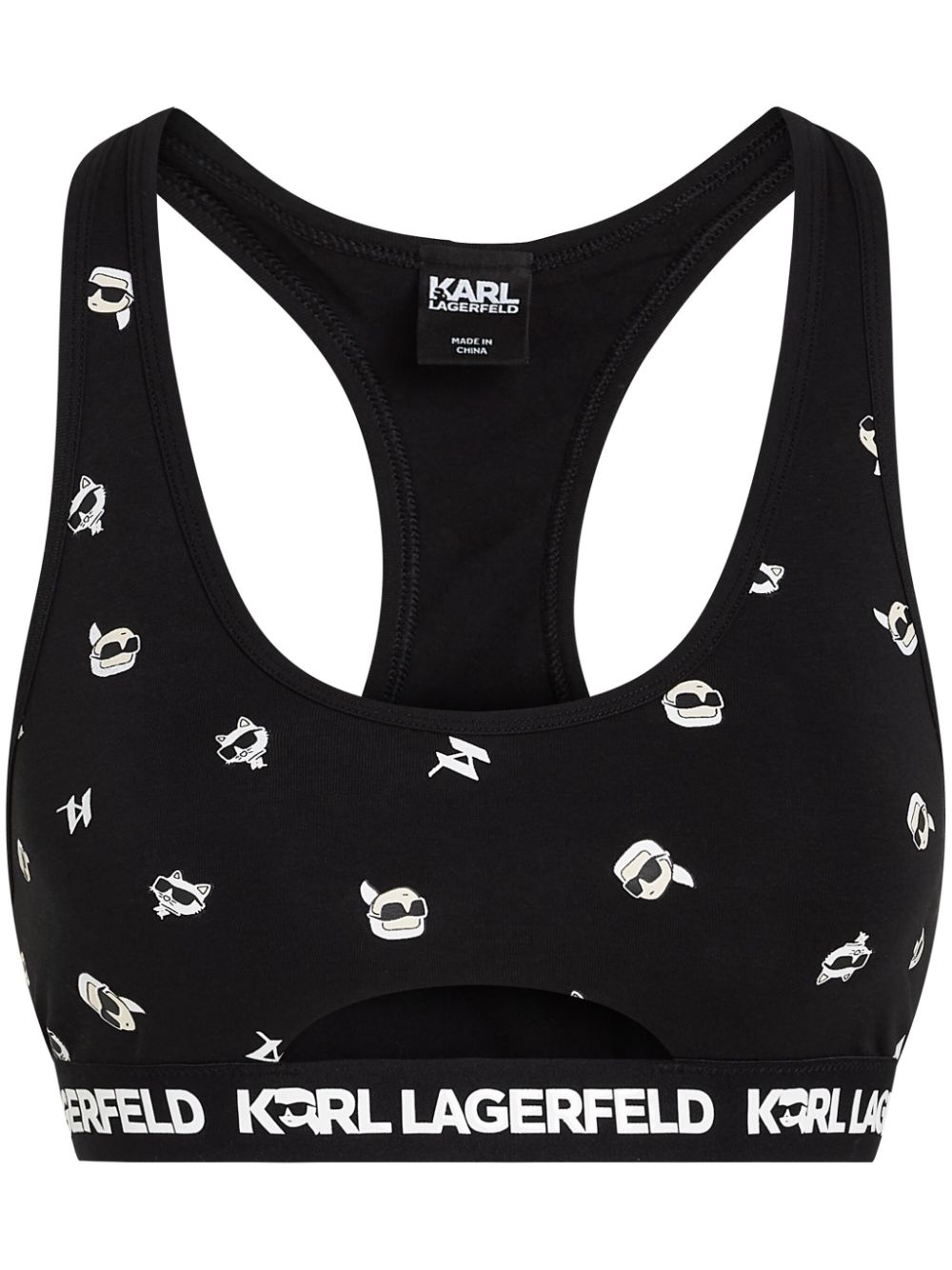 Karl Lagerfeld Ikon Peephole bralette - Black von Karl Lagerfeld