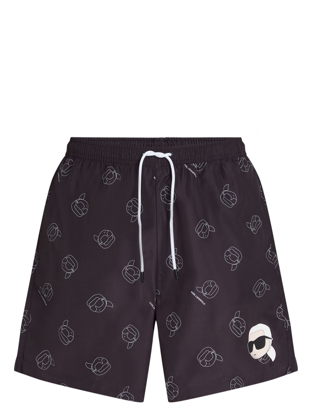 Karl Lagerfeld Ikon all-over-print swim shorts - Black von Karl Lagerfeld