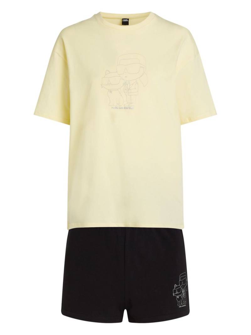 Karl Lagerfeld Ikon organic-cotton pajama set - Yellow von Karl Lagerfeld