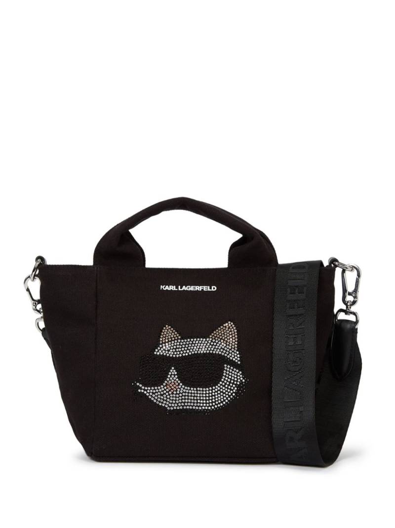 Karl Lagerfeld Ikon rhinestone-embellished tote bag - Black von Karl Lagerfeld