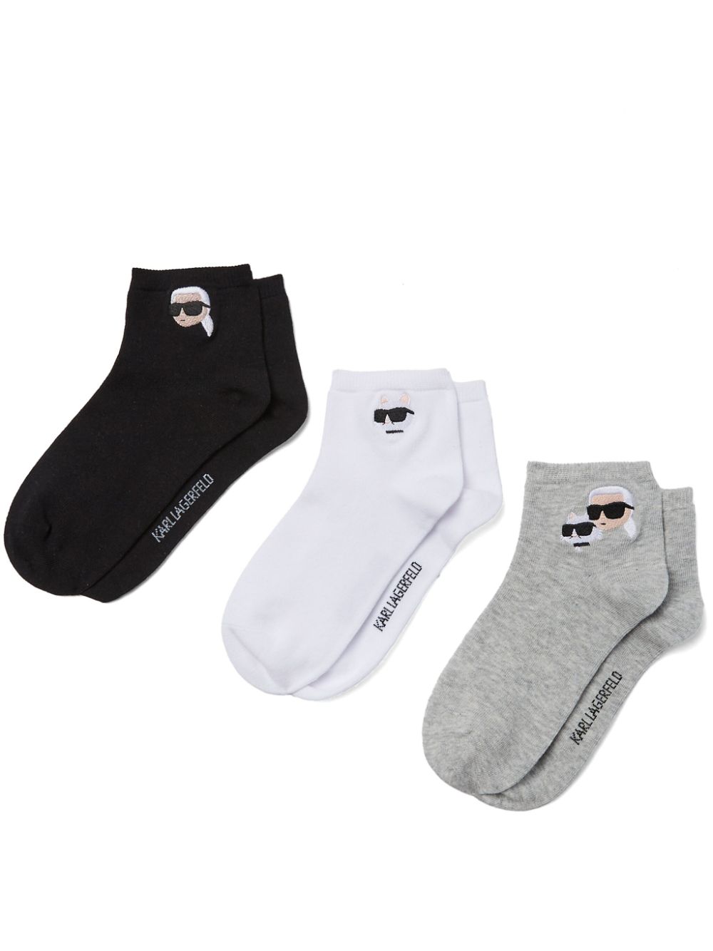 Karl Lagerfeld Ikon short socks (pack of three) - Black von Karl Lagerfeld