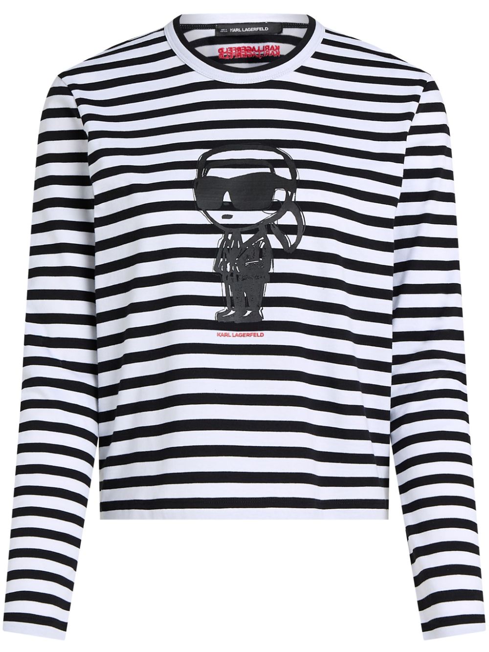 Karl Lagerfeld Ikon striped cotton T-shirt - Black von Karl Lagerfeld