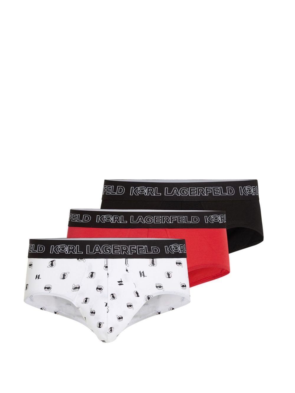 Karl Lagerfeld Ikonik briefs (pack of three) - Red von Karl Lagerfeld