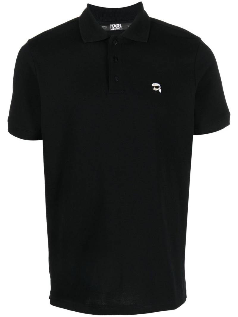 Karl Lagerfeld Ikon organic-cotton polo shirt - Black von Karl Lagerfeld