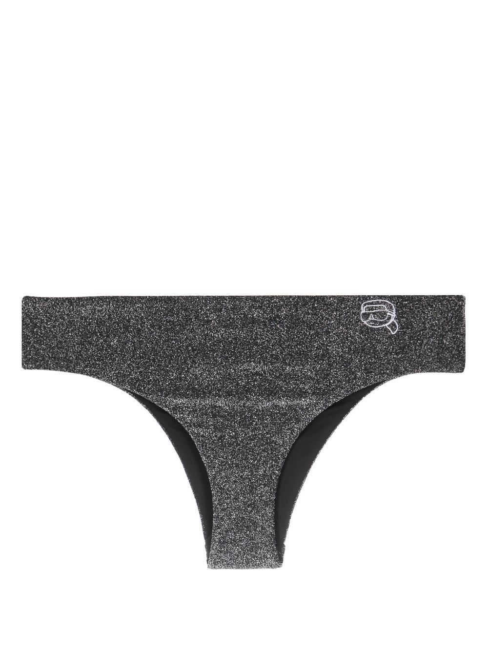 Karl Lagerfeld Ikon 2.0 lurex bikini-bottom - Grey von Karl Lagerfeld