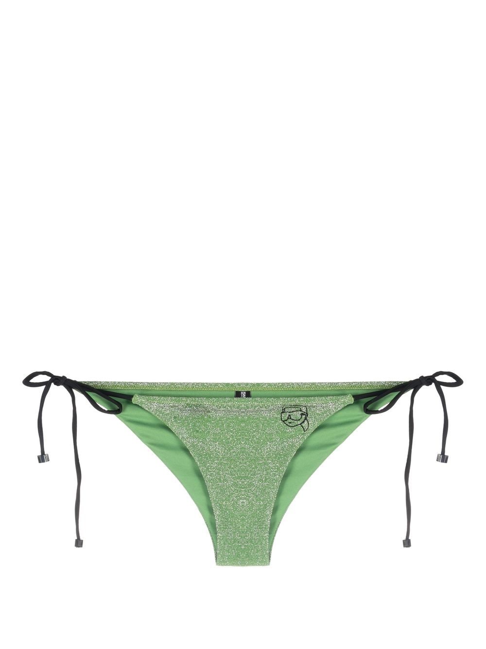 Karl Lagerfeld Ikonik 2.0 lurex tied bikini bottoms - Green von Karl Lagerfeld