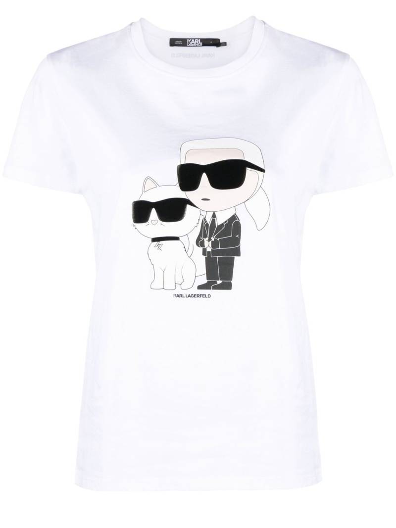 Karl Lagerfeld Ikon organic-cotton T-shirt - White von Karl Lagerfeld