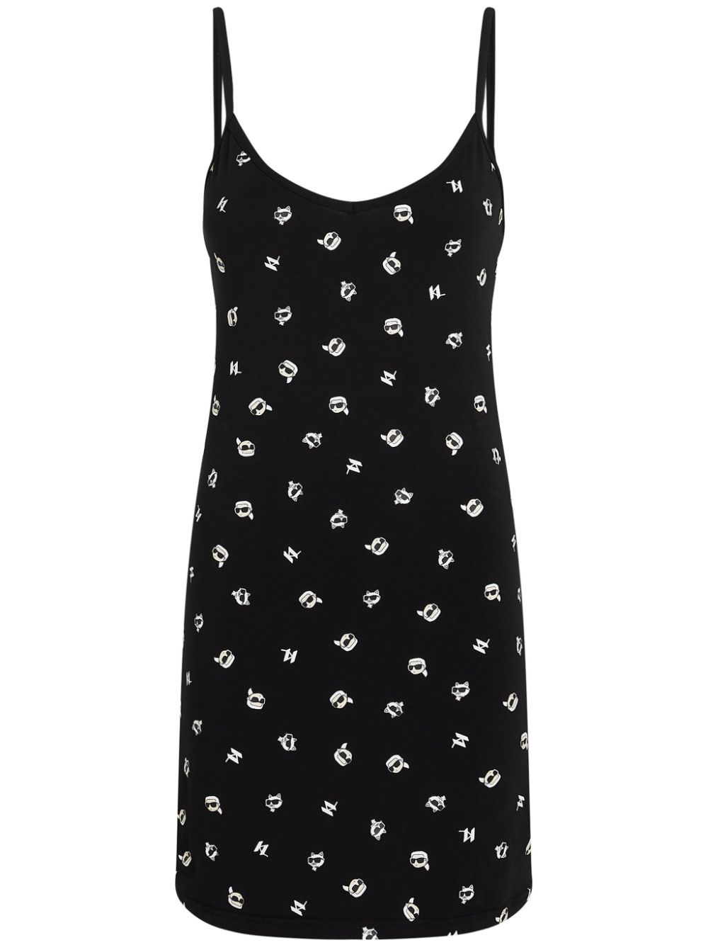 Karl Lagerfeld Ikonik 2.0 sleeveless slip dress - Black von Karl Lagerfeld