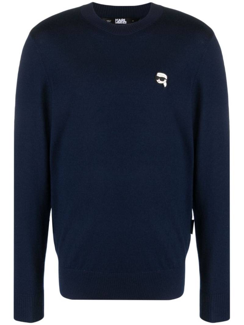 Karl Lagerfeld Ikonik 2.0 wool sweatshirt - Blue von Karl Lagerfeld