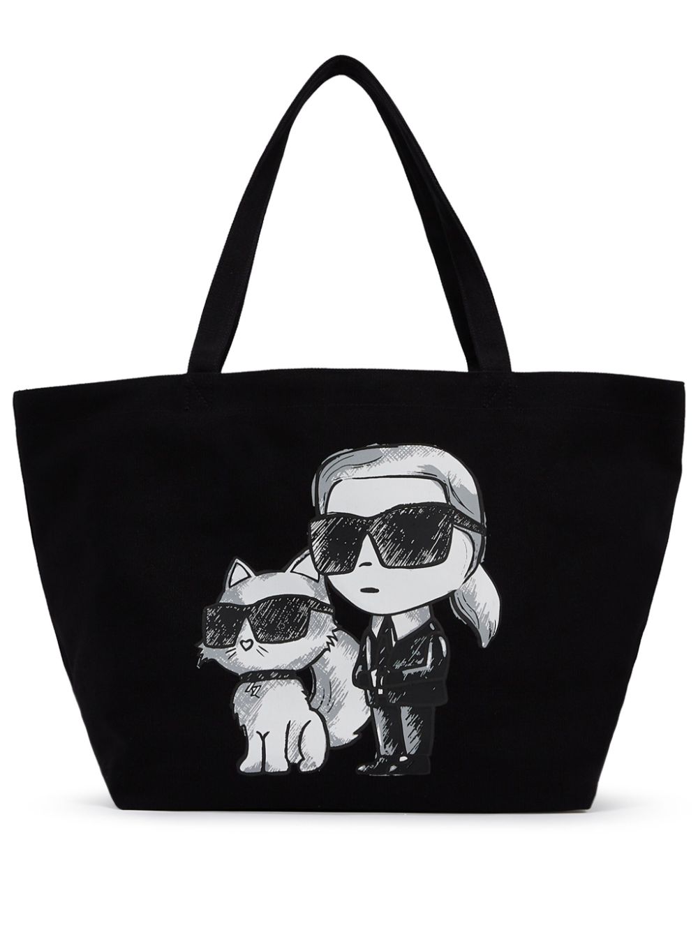 Karl Lagerfeld Ikonik Karl Choupette tote bag - Black von Karl Lagerfeld