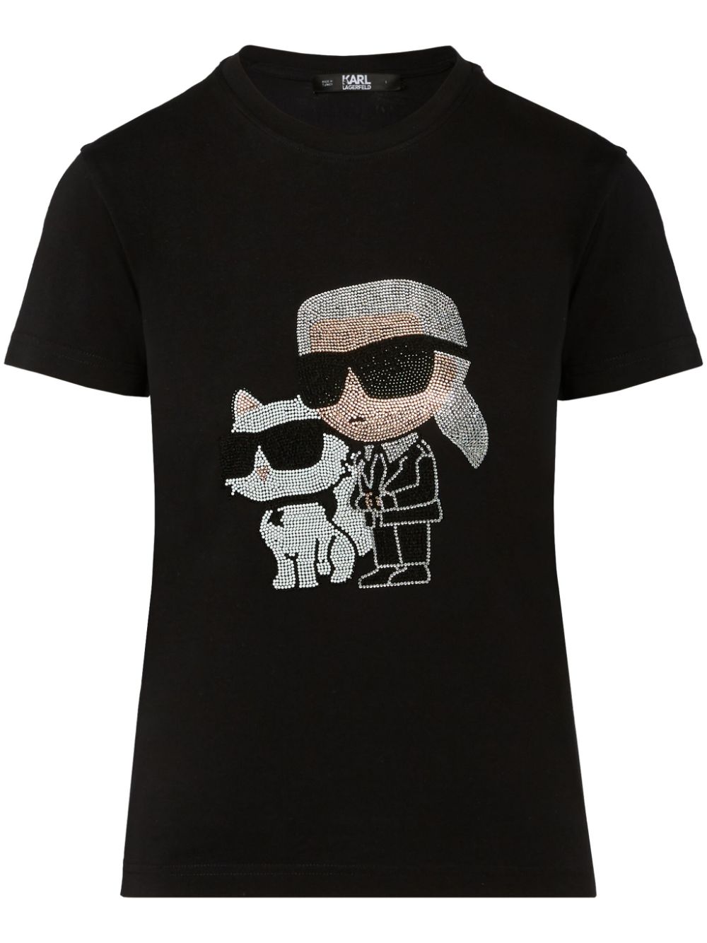 Karl Lagerfeld Ikonik rhinestone-embellished T-shirt - Black von Karl Lagerfeld