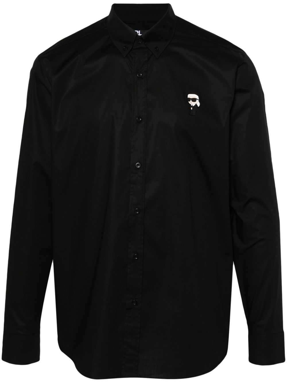 Karl Lagerfeld Ikonik Karl-patch cotton shirt - Black von Karl Lagerfeld