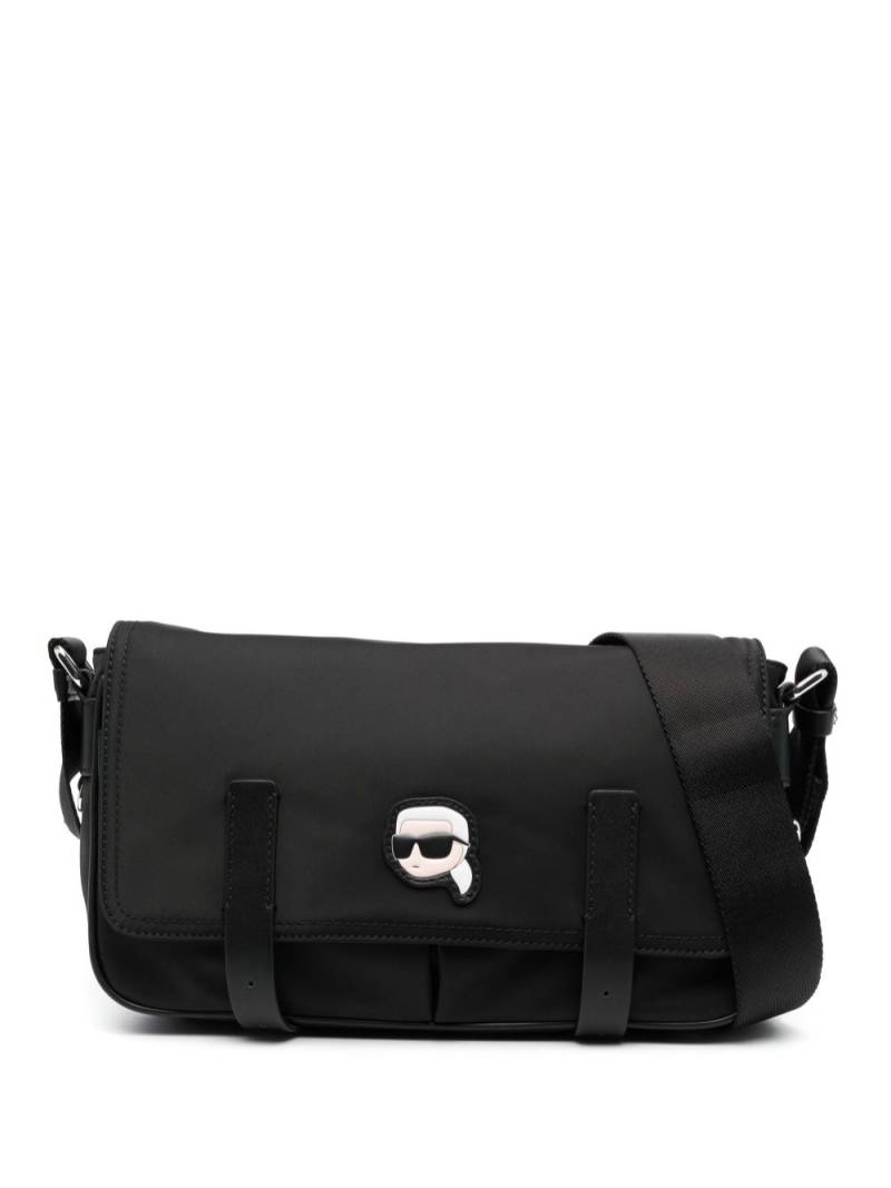 Karl Lagerfeld Ikonik Karl patch shoulder bag - Black von Karl Lagerfeld